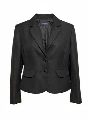 Evan Picone Black Tailored Two-Button Blazer